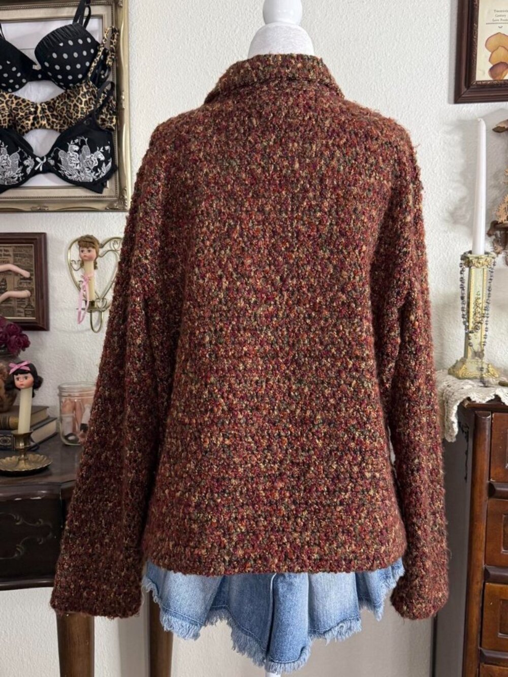 Vintage 90’s twee autumnal cozy whimsical multicolored jacket - Picture 4 of 5